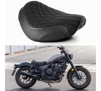 JUNJUMOTO Motorcycle Front Rider Solo Seat Silicone Cushion Black Stitching Diamond Pattern Compatible with Rebel 300 CMX300 Rebel 500 CMX500 2017-2024