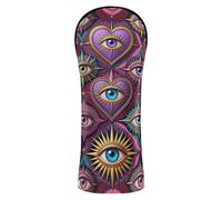 Junk Evil Embroidered Eye Vintage Golf Covers Waterproof Headcover with Interchangeable No. Tags Designed to Fit All Woods and Drivers