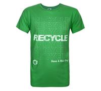 Junk Food Clothing Green Repeated Recyle Print Short Sleeved T-Shirt Mens