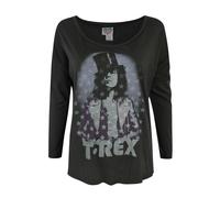 Junk Food Clothing Grey Marc Bolan Long Sleeved T-Shirt Womens