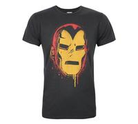 Junk Food Iron Man Face Men's T-Shirt Black