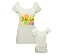 Vanilla Underground Junk Food Clothing Womens White Adams Chicklets Short Sleeved T-Shirt (Large)