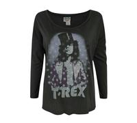 Junk Food Clothing Grey Marc Bolan Long Sleeved T-Shirt Womens