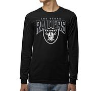 Junk Food Clothing x NFL - Las Vegas Raiders - Bold Logo - Men's and Women's Long Sleeve Fan Shirt - Size 2 X-Large