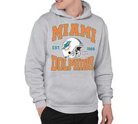 Junk Food Clothing x NFL - Miami Dolphins - Team Helmet - Adult Pullover Hooded Sweatshirt for Men and Women - Size 3 X-Large