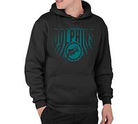 Junk Food Clothing x NFL - Miami Dolphins - Team Spotlight - Unisex Adult Pullover Fleece Hoodie for Men and Women - Size X-Large Black