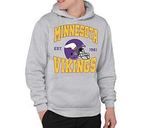 Junk Food Clothing x NFL - Minnesota Vikings - Team Helmet - Unisex Adult Pullover Fleece Hoodie for Men and Women - Size Large