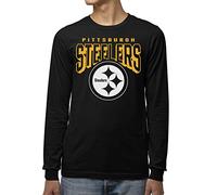 Junk Food Clothing x NFL - Pittsburgh Steelers - Bold Logo - Men's and Women's Long Sleeve Fan Shirt - Size X-Large