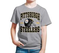 Junk Food Clothing x NFL - Pittsburgh Steelers - Team Helmet - Boys and Girls Short Sleeve Fan Shirt - Size X-Large