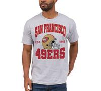 Junk Food Clothing x NFL - San Francisco 49ers - Team Helmet - Unisex Adult Short Sleeve Fan T-Shirt for Men and Women - Size 3X-Large Grey