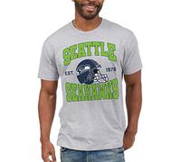 Junk Food Clothing x NFL - Seattle Seahawks - Team Helmet Adult Unisex Fan T-Shirt Grey