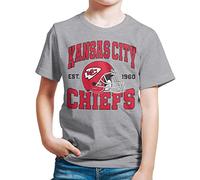 Junk Food Clothing x NFL - Team Helmet - Youth Pro Football Fan Tee for Boys and Girls - Athletic Heather