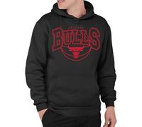 Junk Food Men's Chicago Bulls Monochromatic Arch-NBA Adult Pullover Hooded Fleece Women Sweatshirt, Black, XL