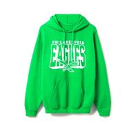 Junk Food Men's Eagles Play Action Hoodie Pullover Sweater, Irish Green, L
