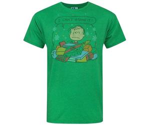 Junk Food Mens I Can't Stand It Peanuts Christmas T-ShirtS Green NS5906