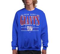 Junk Food Men's New York Giants Established Retro-NFL Adult Crew Fleece Women Pullover Sweater, Royal Blue, L