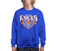 Junk Food Men's New York Knicks NBA Court Classic-Officially Licensed Adult Crewneck Fleece Sweatshirt, Royal Blue, XL