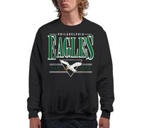 Junk Food Men's Philadelphia Eagles Established Retro-NFL Adult Crew Fleece Women Pullover Sweater, Black, M