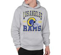 Junk Food Clothing x NFL - Los Angeles Rams - Team Helmet - Adult Pullover Hooded Sweatshirt for Men and Women - Size 2 X-Large