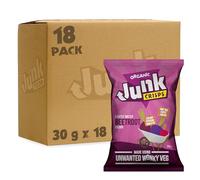 Junk Food Organic Lightly Salted Beetroot Flavoured Crisps, Healthy Gluten Free & Vegan Friendly Snacks Made from Wonky Veg, 30 g (Pack of 18)