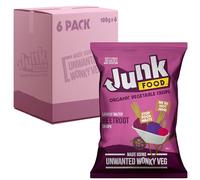 Junk Food Organic Lightly Salted Beetroot Flavoured Crisps, Healthy Gluten Free & Vegan Friendly Snacks Made from Wonky Veg, 100 g (Pack of 6)