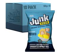 Junk Food Organic Lightly Salted Potato Crisps, Healthy Gluten Free & Vegan Friendly Snacks Made from Wonky Veg, 100 g (Pack of 12)