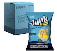 Junk Food Organic Lightly Salted Potato Crisps, Healthy Gluten Free & Vegan Friendly Snacks Made from Wonky Veg, 100 g (Pack of 6)
