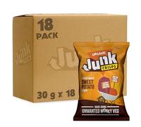 Junk Food Organic Lightly Salted Sweet Potato Flavoured Crisps, Healthy Gluten Free & Vegan Friendly Snacks Made from Wonky Veg, 30 g (Pack of 18)