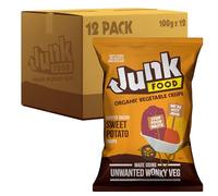 Junk Food Organic Lightly Salted Sweet Potato Flavoured Crisps, Healthy Gluten Free & Vegan Friendly Snacks Made from Wonky Veg, 100 g (Pack of 12)