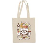 Junk Food Skull Fast Food Burger Hot Dog Fries Natural Cotton Tote Bag White