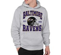 Junk Food Unisex's NFL Team Helmet Hoodie Hooded Sweatshirt, Baltimore Ravens-Athletic Heather, XXL