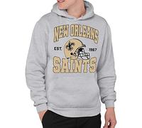 Junk Food Unisex's Team Helmet Adult Hoodie Hooded Sweatshirt, New Orleans Saints-Athletic Heather, S