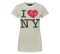Junk Food Womens/Ladies I Love New York T-ShirtS Ivory NS5688