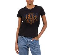 Junk Food Women's Standard Clothing x NFL-Team Spotlight-Short Sleeve Fan Shirt Lightweight, Tagless, Relaxed Fit, Chicago Bears-Black