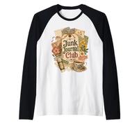 Junk Journal Club Vintage Paper Collage Raglan Baseball Tee