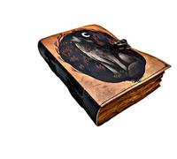 Junk Journal HowlingWolf Print Grimoire Journal Leather Sketchbook Blank Journal Book of Spell Handmade Journal gifts for him her