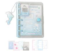 Junk Journal Kit - M5 Pocket Scrapbook Notebook Complete Collection with Sticky Note Stickers, Card Charms, 70 Pages, Transparent Notebooks for Creativity | School of S