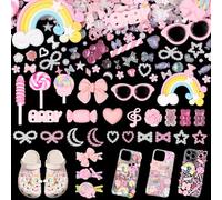 Junk Kit: Case & Charms Lollipop Candy Bear Flower Cute Slime Charms for DIY Crafts, Scrapbooking, Jewelry Making