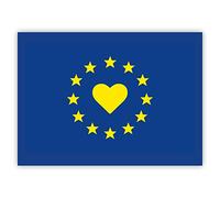 Junk Mail Blocker 10 x I Love Europe Flag Sticker Set - EU Sticker - for Cars, Laptop, Windows, Luggage (7.4 x 5.2 cm)