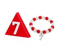 Junkin 2 Pcs Sisterhood Paraphernalia Crossing Gift Line Number Big Little Gifts Red Beads Bracelet with Rhinestone Numbers Greek Inspired Red Black Greek Jewelry Graduation for Women, Gemstone