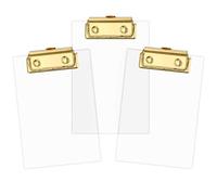 Junkin 3 Pcs Mini Clipboard 4" x 6" Small Acrylic Clipboards Mini Pocket Memo Size Clip Boards with Low Profile Clip for Office Classroom Back to School Supplies Clear