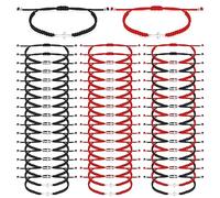 Junkin 50 Pcs Cross Bracelet Bulk Christian Religious Friendship Jesus Adjustable Bracelet Rope Cord Braided Promise Jewelry gift for Women Men, adjustable from 5 inches to 11 inches, Stainless Steel