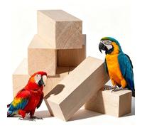 Junkin 8 Pack Balsa Wood Blocks Unfinished Bird Chew Blocks Toys for for Medium to Large Parrots 2x2x6 Inch Wooden Balsa Cubes Material for Crafting and Whittling Carving