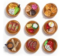 Junkin 9 Pcs Miniature Mexican Fiesta Pretend Food Decorations, Dia De Los Muertos Ofrenda Offerings Mini Food Set, Dollhouse Accessories for Day of the Dead Altar Arts & Craft Party Supplies