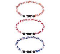 Junkin Baseball Necklaces Three Braided Rope Titanium Necklace for Fans Team Gifts Boys Men Player Softball Sports, approx. 45 cm/ 17.72 inches, nylon and titanium, No Gemstone