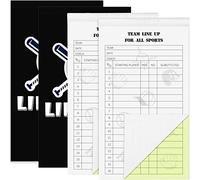Junkin Baseball Softball Lineup Cards, 4.53 x 7.87 Inch Lineup Sheets 30 Games with 16 Player Roster Baseball Scorebook Coaching Accessories for Coaches Umpires, 4 Part Carbonless Copies (2 Pack)