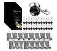 Junkin Funeral Favors for Guest Including Remember Keychain Prayer Cards Organza Bags for Memorial Celebration of Life(Black, 24 Sets)