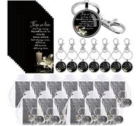 Junkin Funeral Favors for Guest Including Remember Keychain Prayer Cards Organza Bags for Memorial Celebration of Life(Black, 12 Sets)