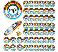 Junkin You Are Safe with Me Enamel Pins Rainbow Lapel Pride Pins Lgbtq Supports Badge Pride Accessories Cute Brooch, 1.38 inches (diameter), 0.05 inches (thickness), Metal