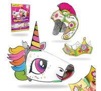 JUNKO Fantasy Headpieces Craft Kit - Build & Color Unicorn, Princess Crown & Warrior God - Ages 6-10 - Recycled, Reusable - Creative Parent-Child Activity